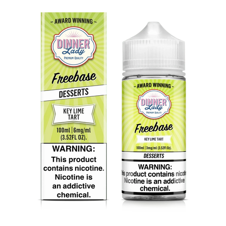 DINNER LADY Key Lime Tart 100ML dessert e-liquid with tangy key lime custard and buttery crumb pie crust flavor, made in the UK.