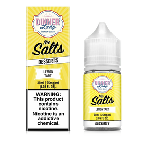 DINNER Lady Nic Salt Lemon Tart 30ML e-liquid with lemon curd, meringue, and pastry flavor profile.