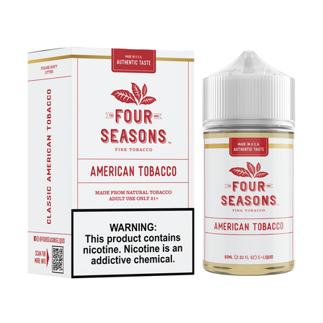FOUR SEASONS American Tobacco 60ML E-Liquid featuring a full-bodied traditional tobacco flavor profile.
