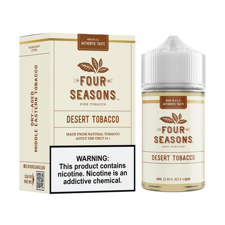 FOUR SEASONS Desert Tobacco 60ML e-liquid with smooth Middle Eastern tobacco flavor and subtle sweet finish.