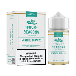 FOUR SEASONS Menthol Tobacco 60ML E-Liquid featuring rich tobacco flavor with a cool menthol finish.