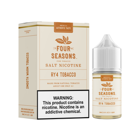 FOUR SEASONS SALTS RY4 Tobacco 30ML nicotine salt e-liquid with smooth warm tobacco flavor.