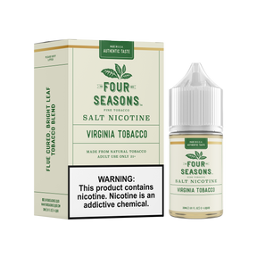 FOUR SEASONS SALTS Virginia Tobacco 30ML nicotine salt e-liquid with rich flue-cured bright leaf tobacco flavor.