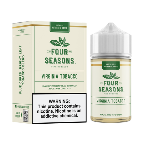 FOUR SEASONS Virginia Tobacco 60ML e-liquid with rich flue-cured bright leaf tobacco flavor.
