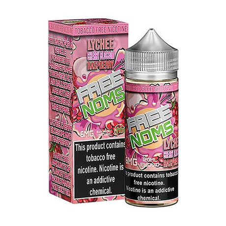 120ML Free Noms Lychee Cherry Blossom Raspberry bottle with lychee, cherry blossom, and raspberry candy flavor