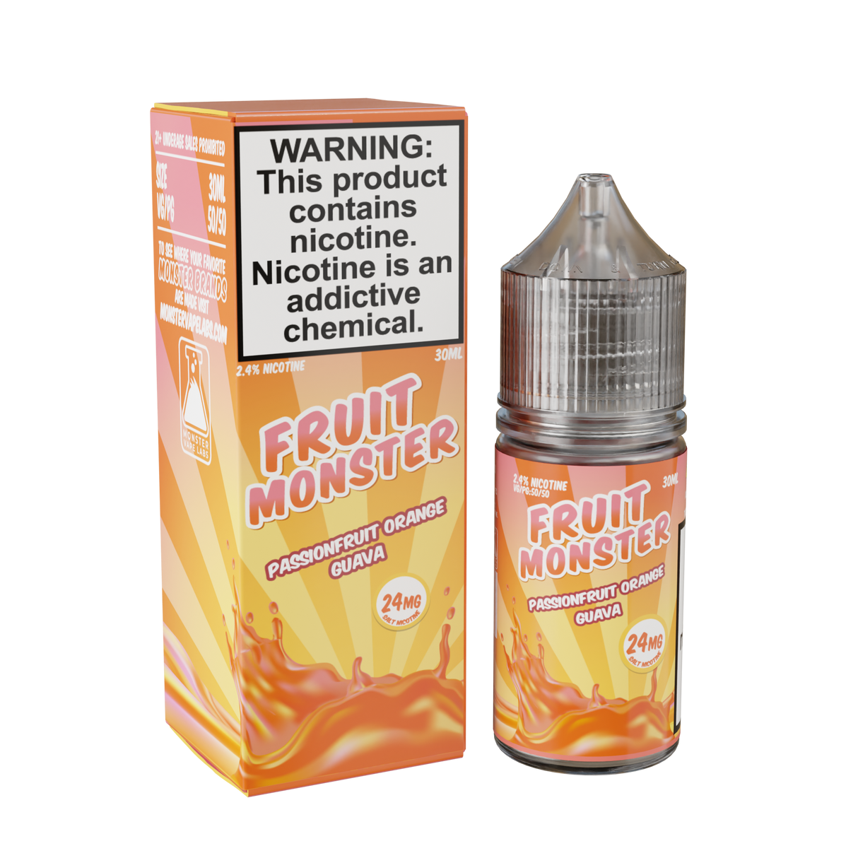 30ML Fruit Monster Salt – Passionfruit Orange Guava bottle with tropical fruit flavor