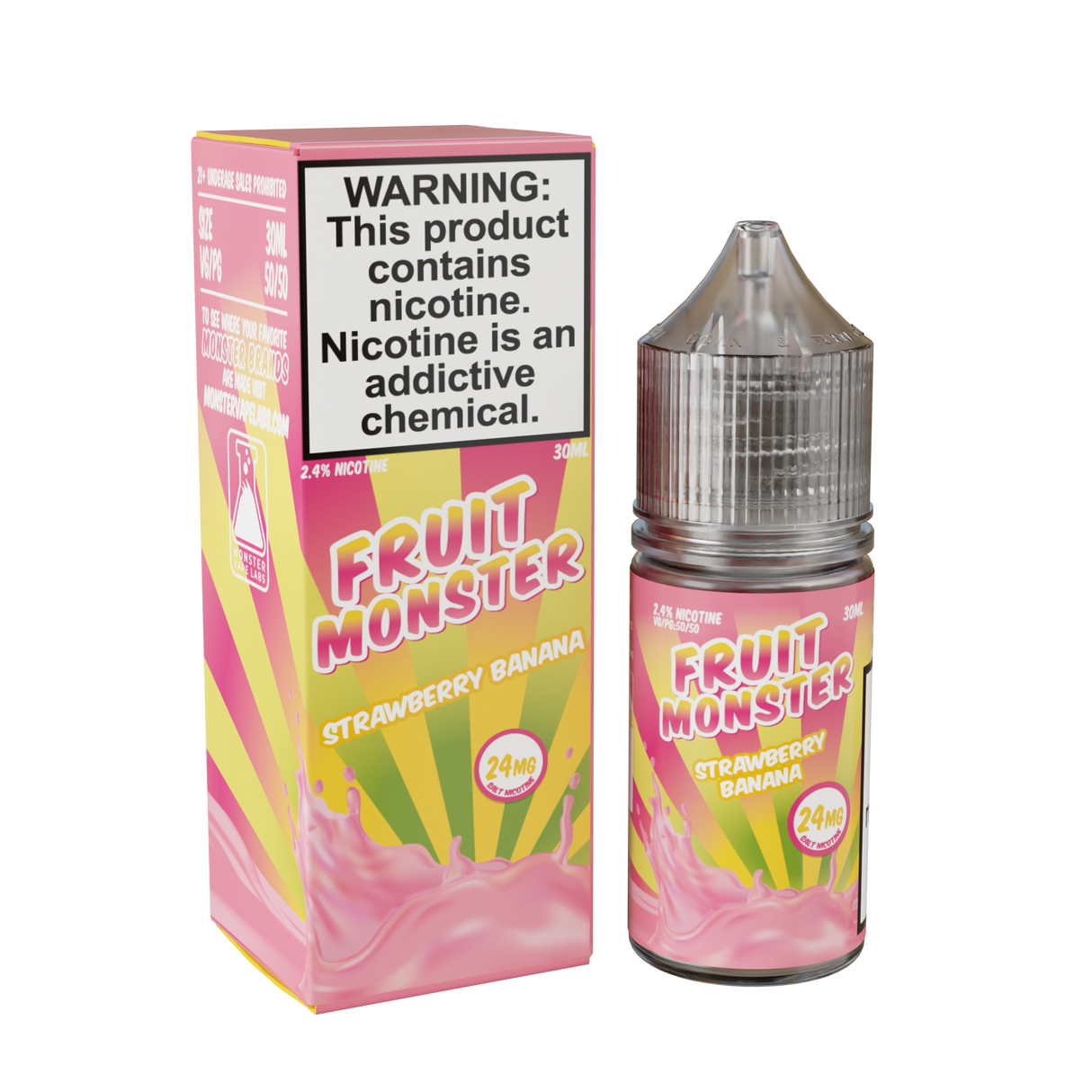 30ML Fruit Monster Salt – Strawberry Banana bottle with strawberry and banana flavor