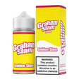 Graham Slam Golden Slam 100ML e-liquid featuring golden graham cracker cereal and creamy milk flavor.