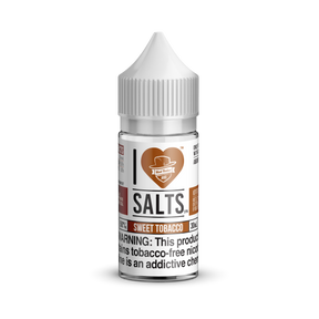 I Love Salts Sweet Tobacco 30ML nicotine salt e-liquid with rich tobacco, vanilla, and nutty flavor profile.