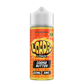 LOADED Cookie Butter 120ML E-Liquid featuring creamy Belgian cookie butter and rich bakery flavor.