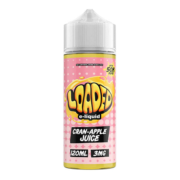 LOADED Cran Apple Juice 120ML e-liquid featuring crisp apple and bold cranberry fruit flavors.
