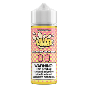 LOADED Strawberry Cream Crepe 120ML E-Liquid with fresh strawberry and creamy butter dessert flavor.