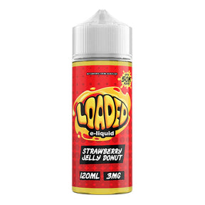 LOADED Strawberry Jelly Donut 120ML e-liquid with sweet strawberry jelly-filled donut flavor profile.