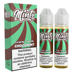 Mints Vape Co Chocomint 120ML twin pack with rich chocolate and mint flavor profile.