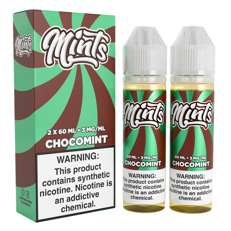 Mints Vape Co Chocomint 120ML twin pack with rich chocolate and mint flavor profile.