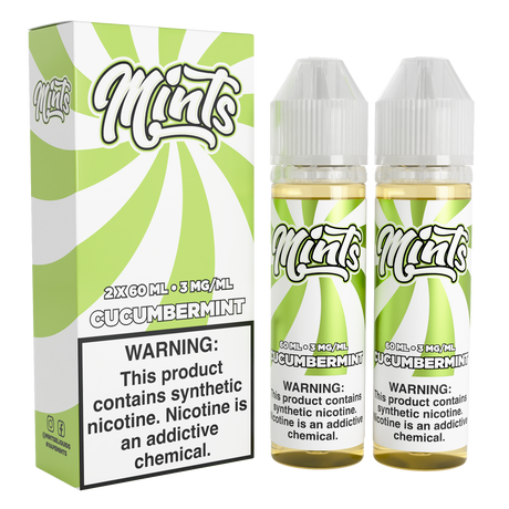 Mints Vape Co Cucumbermint 120ML twin pack with refreshing cucumber and mint flavor profile.