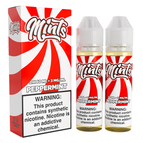 Mints Vape Co Peppermints 120ML twin pack e-liquid with classic peppermint candy flavor.