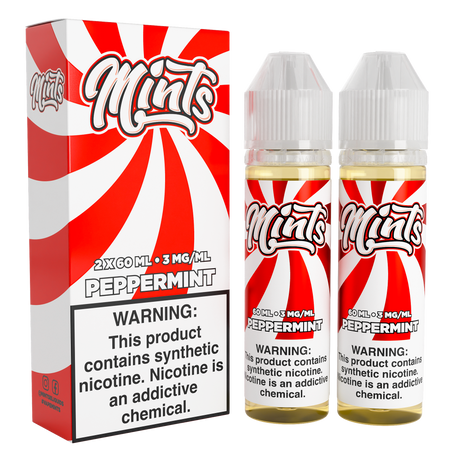 Mints Vape Co Peppermints 120ML twin pack e-liquid with classic peppermint candy flavor.