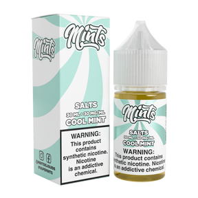 Mints Vape Co SALT Cool Mint 30ML nicotine salt e-liquid with refreshing mint flavor profile.