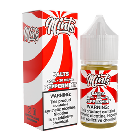 Mints Vape Co SALT Peppermints 30ML nicotine salt e-liquid with classic peppermint candy flavor.