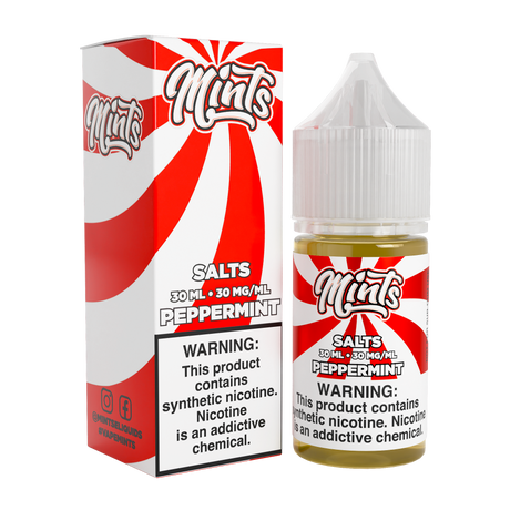 Mints Vape Co SALT Peppermints 30ML nicotine salt e-liquid with classic peppermint candy flavor.