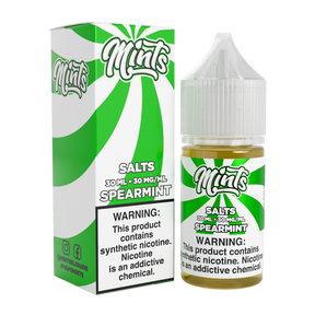 Mints Vape Co SALT Spearmints 30ML nicotine salt e-liquid with refreshing spearmint flavor.