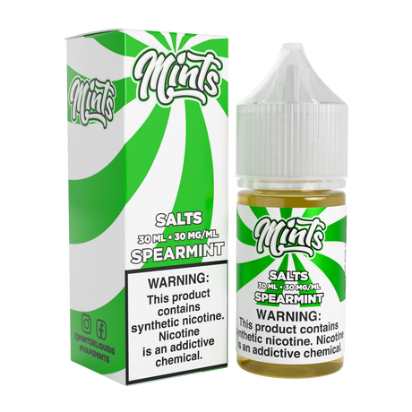 Mints Vape Co SALT Spearmints 30ML nicotine salt e-liquid with refreshing spearmint flavor.