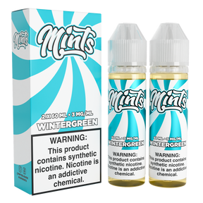 Mints Vape Co Wintergreen 120ML twin pack e-liquid with sweet wintergreen mint flavor.