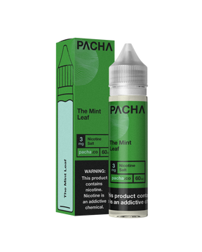 PACHAMAMA The Mint Leaf 60ML e-liquid with honeydew, berry, kiwi, and mint flavor profile.