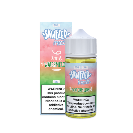 SKWEZED Frozen Watermelon 100ML e-liquid with juicy watermelon flavor and icy menthol finish.
