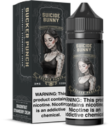 SUICIDE BUNNY Sucker Punch 120ML E-Liquid with strawberry, dragonfruit, and creamy flavor profile.