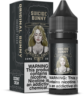 Suicide Bunny SALTS Original Bunny 30ML nicotine salt e-liquid with creamy coconut flavor profile.