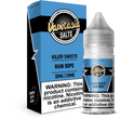 VAPETASIA SALTS Killer Sweets ICED Rain Bops 30ML nicotine salt e-liquid with rainbow candy and icy menthol flavor.