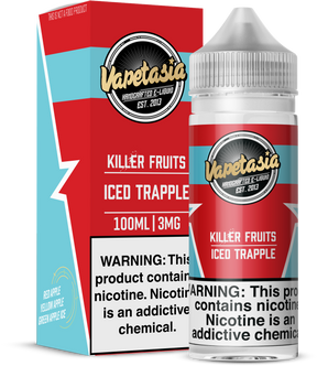 Vapetasia Killer Fruits ICED Trapple 100ML e-liquid with apple blend and icy menthol flavor.