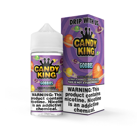 Candy King Gobbies 100mL e-liquid bottle featuring a sweet-and-sour candy flavor profile.