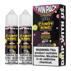 CANDY KING Bubblegum – Pink Lemonade 120ML Twin Pack – Strawberry Lemon Bubblegum Vape Juice
