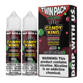 CANDY KING Bubblegum – Strawberry Watermelon 120ML Twin Pack – Strawberry & Watermelon Bubblegum Vape Juice