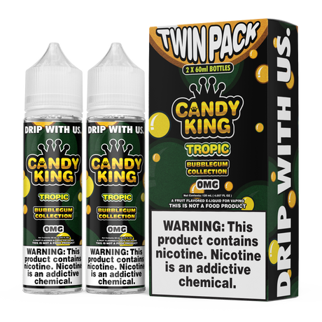 CANDY KING Bubblegum – Tropic 120ML Twin Pack – Tropical Fruit Bubblegum Vape Juice