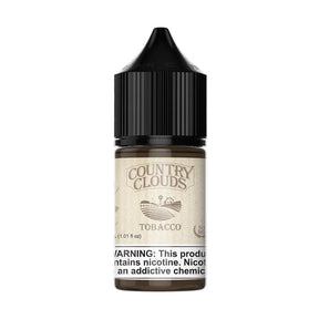 Country Clouds SALT Tobacco E-Liquid featuring classic and robust tobacco flavor in a 30mL unicorn bottle.