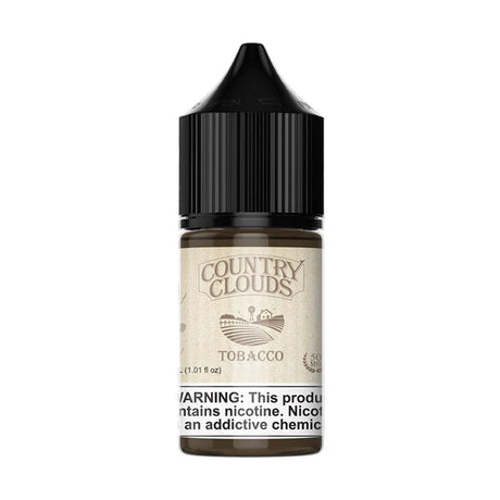 Country Clouds SALT Tobacco E-Liquid featuring classic and robust tobacco flavor in a 30mL unicorn bottle.