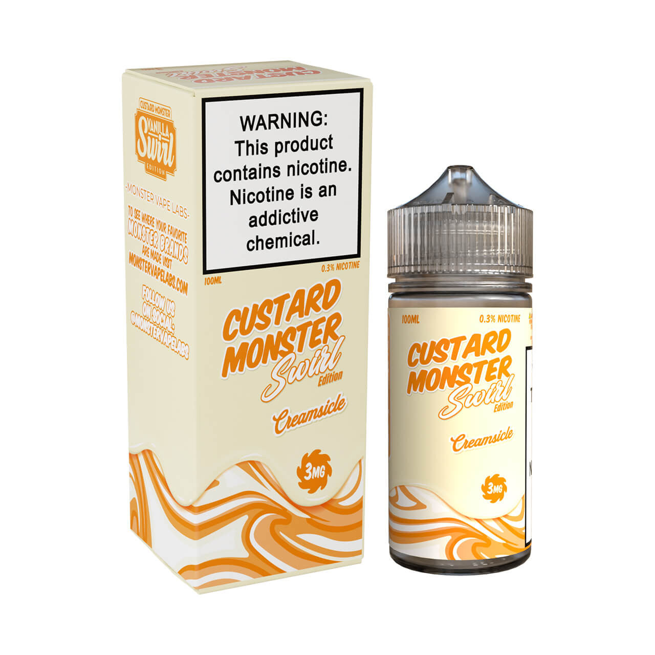 Custard Monster Swirl Edition Creamsicle E-Liquid 100mL | Orange Vanilla Blend VapoRider Custard Monster Swirl Edition Creamsicle E-Liquid 100mL | Orange Vanilla Blend VapoRider