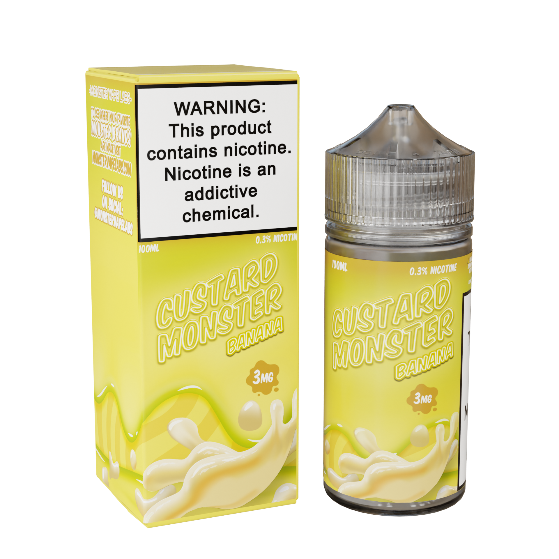 Custard Monster Banana E-Liquid  100mL | Creamy Banana Custard Blend   VapoRider
