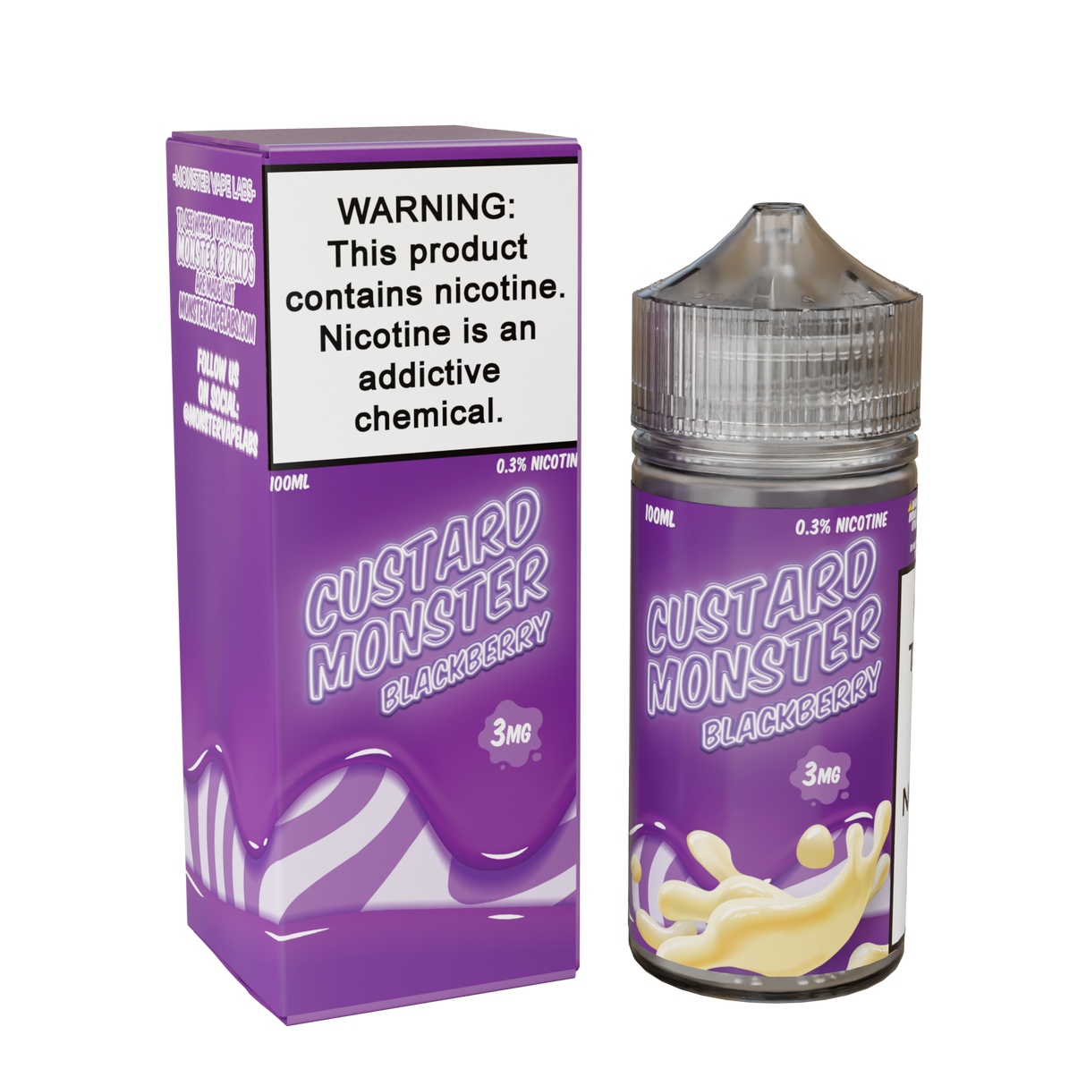 Custard Monster Blackberry E-Liquid 100mL Bottle