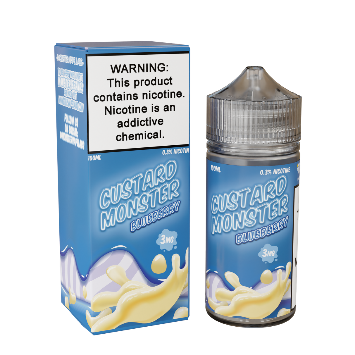 Custard Monster Blueberry E-Liquid 100mL Bottle