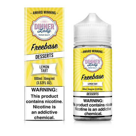 DINNER Lady Lemon Tart 100ML freebase e-liquid bottle with lemon curd, sweet meringue, and buttery tart crust flavor.