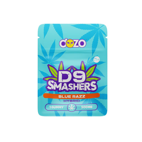 DOZO D9 Smashers 500mg single gummy pouch with full-spectrum hemp cannabinoids.