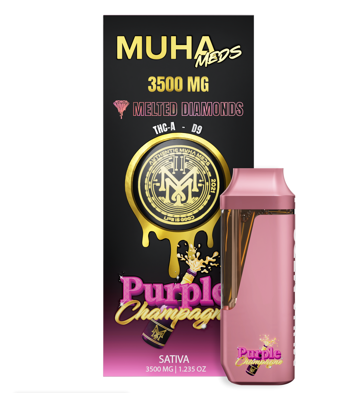 MUHA MEDS Melted Diamonds THC-A D9 3.5g Disposable