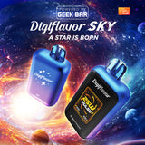 Digiflavor SKY 25K Disposable Device Powered by GEEK BAR – 25,000 Puffs with Display, Dual Core Heating, and Rechargeable Battery.