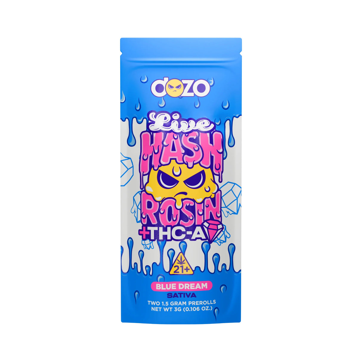 Dozo Live Hash Rosin + THC-A Diamond Prerolls - 2 Count