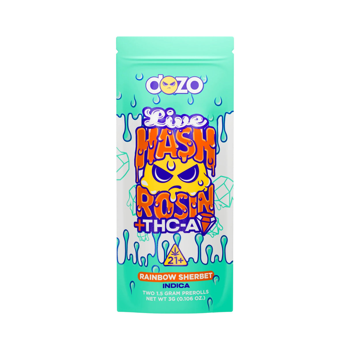 Dozo Live Hash Rosin + THC-A Diamond Prerolls - 2 Count